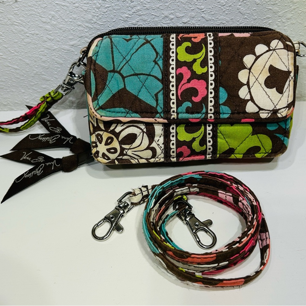 2013 Vera Bradley Lola All In One Crossbody / Wristlet Wallet Mini Bag